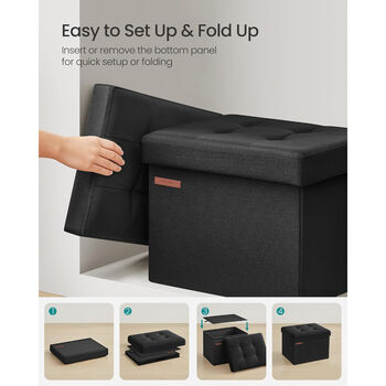 Compact Foldable Ottoman Footrest Stool With Storage, 7 of 8