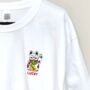 Lucky Cat Embroidered T Shirt, thumbnail 1 of 7