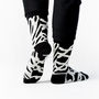 Two Sided Designer Cotton Socks In Black And Off White, thumbnail 8 of 8