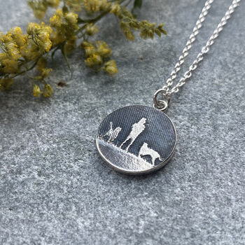 Two Dogs Beneath The Nights Sky Dog Lovers Necklace, 2 of 5