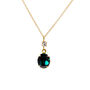 Oval Emerald Green Crystal Pendant Necklace, thumbnail 1 of 4