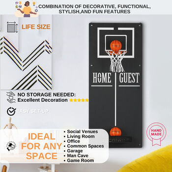 Basketball Metal Wall Hanging Game, 3 of 9
