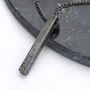 Personalised Men's Brushed Gunmetal Solid Bar Necklace, thumbnail 2 of 5