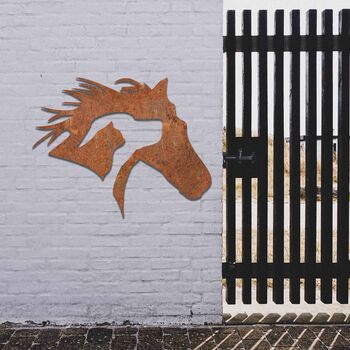 Rusted Metal Horse Dog Cat Scene Animal Wall Art, 10 of 10