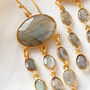 Labradorite Gold Plated Silver Chandelier Earrings, thumbnail 3 of 6