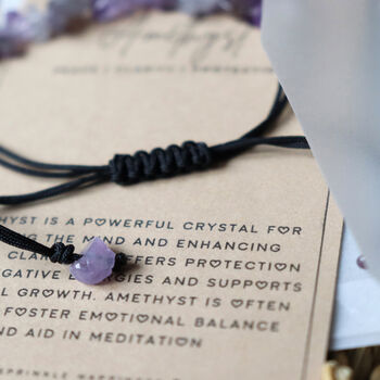 Tranquillity And Protection Amethyst Adjustable Bracelet, 3 of 3