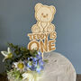 Personalised Teddy Bear Cake Topper Childrens First Birthday, thumbnail 2 of 4