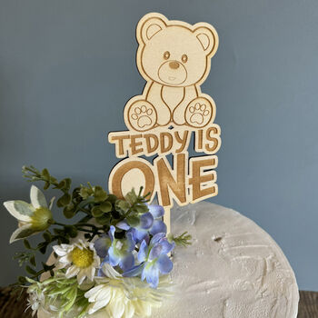 Personalised Teddy Bear Cake Topper Childrens First Birthday, 2 of 4