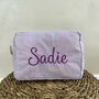 Personalised Stripe Embroidered Makeup Cosmetic Bag, thumbnail 6 of 9