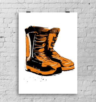 Snowboard Boots Art Print, 3 of 4