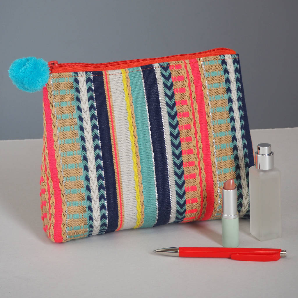Fair Trade Multicolour Fabric Accessory Bag By Paper High