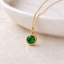 Personalised Gold Plated Sterling Silver May Birthstone Emerald Pendant Necklace, thumbnail 3 of 10