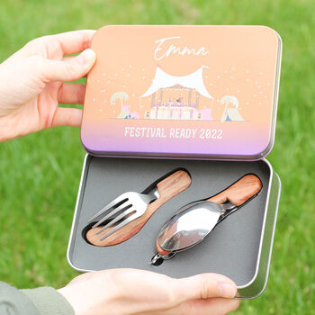 Personalised Music Festival Cutlery Tin Gift, 8 of 8