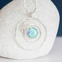 Molten Sterling Silver Blue Opal Spiral Necklace, thumbnail 2 of 9