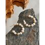 Monaco Ivory D’or Gold Pearl Charm Hoops Earrings, thumbnail 3 of 3