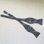 Self Tie Bow Tie In Navy Blue Liberty, thumbnail 7 of 7
