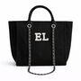 Personalised Black Large Custom Chain Initial Tote Bag, thumbnail 6 of 8