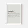 Music Definition Print | Music Studio Poster, thumbnail 1 of 11