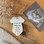 Personalised Pregnancy Announcement Sign, Clay Due Date Plaque, Due Date Reveal Keepsake, thumbnail 1 of 4