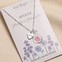 Personalised Pressed Birth Flower And Heart Charm Necklace, thumbnail 3 of 5