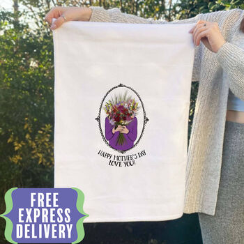 Personalised Family Birth Flower Tea Towel, 2 of 11