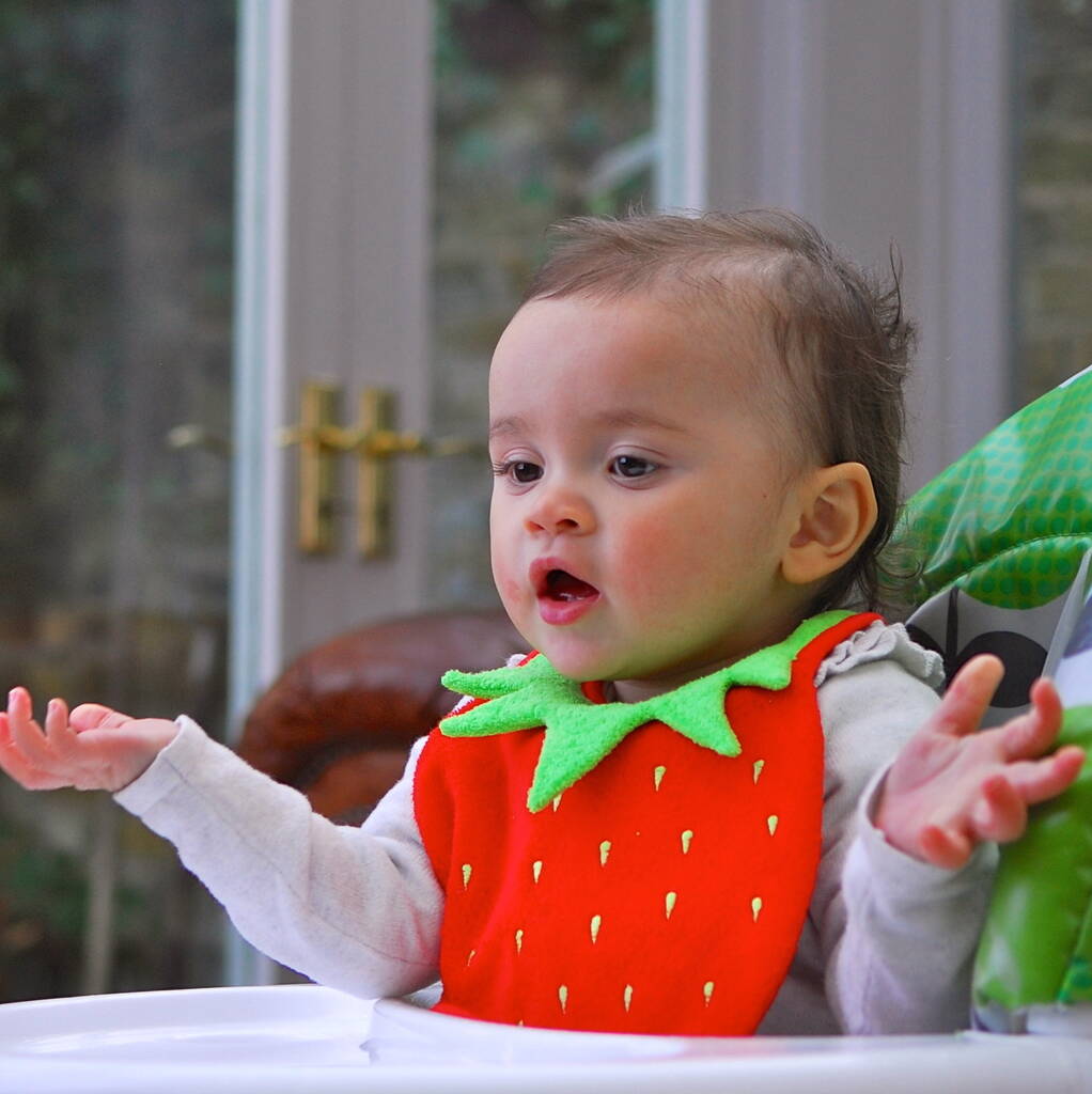 Strawberry Shaped Baby Bib, 1 of 6