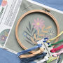 Green Floral Embroidery Kit, thumbnail 3 of 4