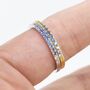 Sapphire Blue Ombre Half Eternity Ring Sterling Silver, thumbnail 7 of 11