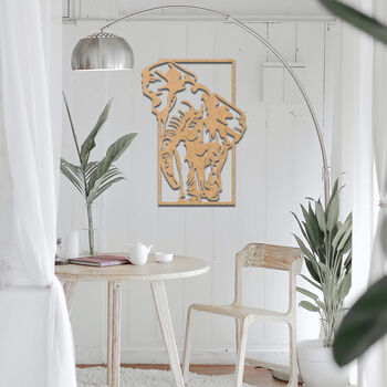African Elephant Wooden Wall Art Modern Gift Idea, 8 of 11