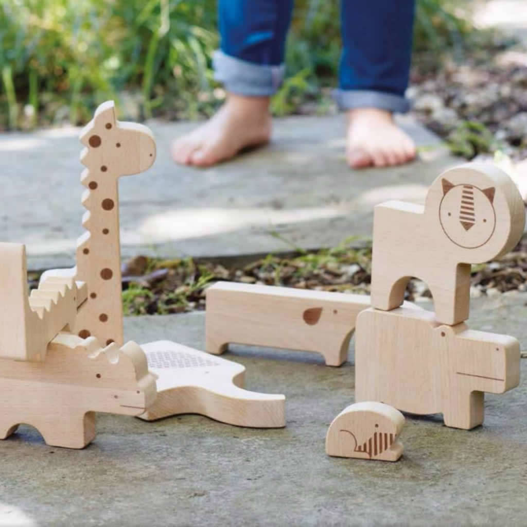 Wooden Jungle Puzzle And Stacking Set, 1 of 2