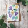 Watercolour Balloon Birthday Card, thumbnail 3 of 3