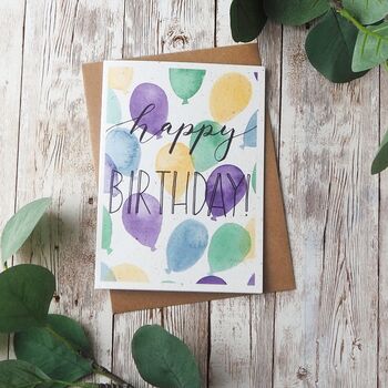 Watercolour Balloon Birthday Card, 3 of 3