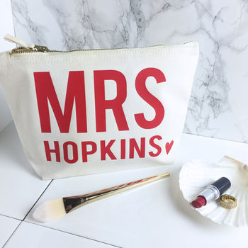Personalised 'Mrs' Make Up Bag, 2 of 4
