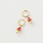 Fable Enamel Mushroom Huggie Earrings, thumbnail 2 of 6