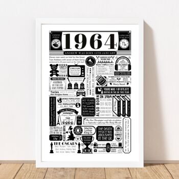 1964 Personalised 60th Birthday Poster, 2 of 7
