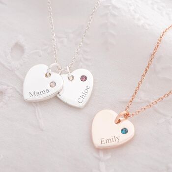 Heart Birthstone Personalised Name Necklace, 3 of 9