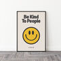 Retro Smiley Face Be Kind Or Fuck Off Funny Wall Print, thumbnail 5 of 5