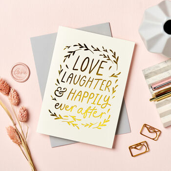 Happily Ever After Foil Embossed Wedding Card, 3 of 6