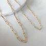 Paperclip Chain Necklace Gold Plated Sterling Silver, thumbnail 1 of 11