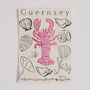 Guernsey Lobster And Shells, Channel Islands Travel Print, thumbnail 2 of 4