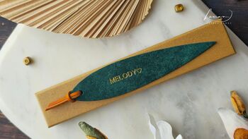 Willow Personalised Leather Bookmark, 5 of 10