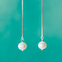 Long Silver Pearl Earrings, thumbnail 6 of 7