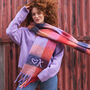 Colour Block Chunky Squares Check Blanket Scarf, thumbnail 1 of 12