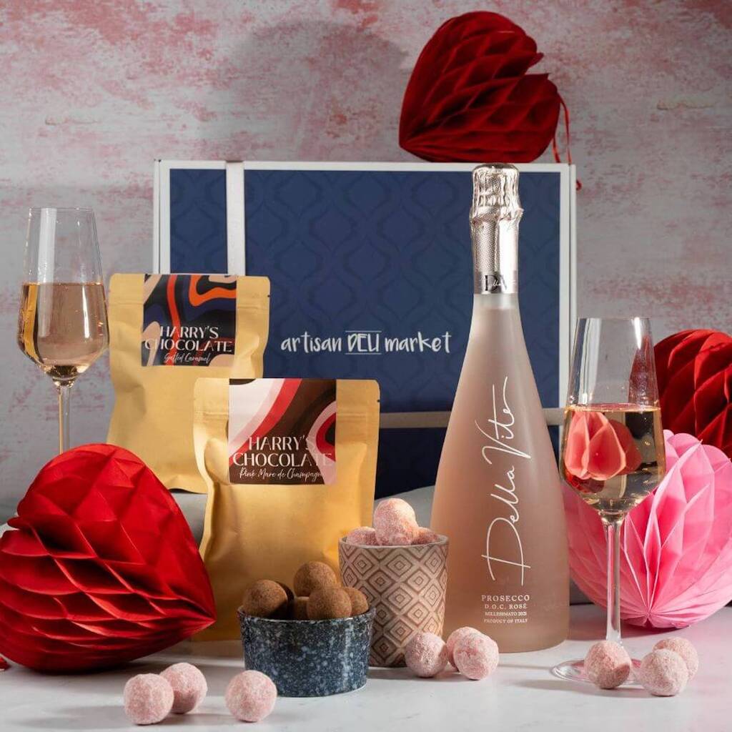 Luxury Prosecco And Chocolates Valentines Hamper By Artisan Deli Market 5979