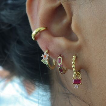18 K Gold Plated Pink Crystal Earrings, 10 of 11