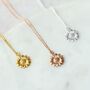 Gold Plated Sterling Silver Sunflower Necklace, thumbnail 8 of 8