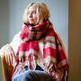 Personalised Poppy Checked Blanket Scarf, thumbnail 1 of 4
