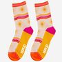 Women's Sunshine Stripe Bamboo Socks, thumbnail 1 of 4