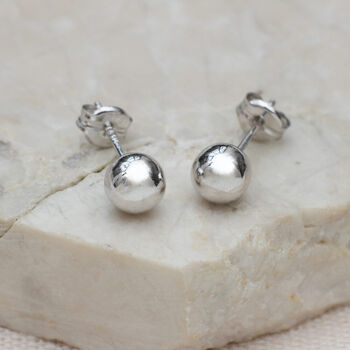 9ct White Gold Ball Stud Earrings, 3 of 7