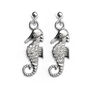 Sterling Silver Crystal Seahorse Earrings, thumbnail 1 of 4